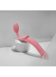 Розовый безремневой страпон Strap-on-me Semi-Realistic Bendable Strap-On size L - Strap-on-me - купить с доставкой в Химках