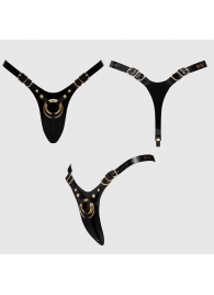 Черный пояс для фиксации насадок Strap-On-Me Leatherette Harness Fabulous - Strap-on-me - купить с доставкой в Химках