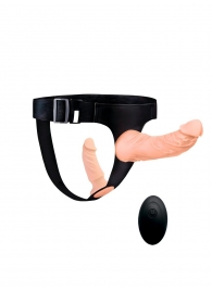 Женский страпон с 2 насадками, вибрацией и пультом ДУ - Erowoman-Eroman - купить с доставкой в Химках