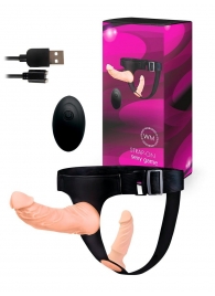 Женский страпон с 2 насадками, вибрацией и пультом ДУ - Erowoman-Eroman - купить с доставкой в Химках