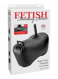 Черное надувное кресло с платформой для фиксации дилдо Body Dock Inflatable Love Seat - Pipedream - купить с доставкой в Химках