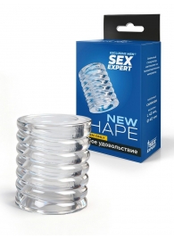 Прозрачная сквозная насадка на пенис с ребрышками - Sex Expert - в Химках купить с доставкой