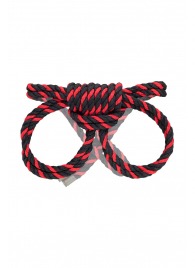 Черно-красные наручники-оковы ’’Узел-омега’’ из хлопковой веревки - Pecado - купить с доставкой в Химках
