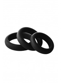 Набор из 3 черных эрекционных колец Smooth Silicone Cockring Pack - Dream Toys - в Химках купить с доставкой
