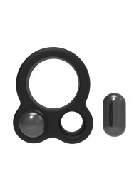 Черное эрекционное кольцо с утяжелителями Cockring Dual Weight - Dream Toys - в Химках купить с доставкой
