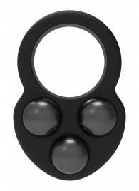Черное эрекционное кольцо с утяжелителями - Dream Toys - в Химках купить с доставкой