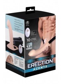 Телесный полый страпон с вибрацией Erection Agents - 24,1 см. - NMC - купить с доставкой в Химках