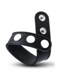 Черное эрекционное кольцо на кнопках - Blush Novelties - в Химках купить с доставкой