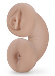 Телесный люминесцентный двусторонний мастурбатор Tasha - Blush Novelties - в Химках купить с доставкой