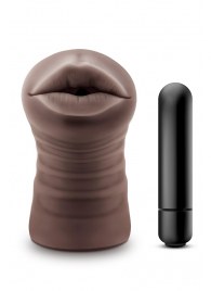 Коричневый мастурбатор-ротик Krystal Vibrating Masturbator - Blush Novelties - в Химках купить с доставкой
