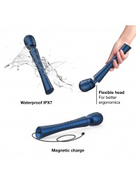 Синий вибромассажёр с насадками Man.wand Edgy - Manwan - в Химках купить с доставкой