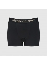 Черные трусики-боксеры для фиксации насадок Strap-on-me Harness Lingerie Allure - size M - Strap-on-me - купить с доставкой в Химках