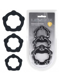 Набор из 3 эрекционных колец Beaded Silicone Cockring Set - Shots Media BV - в Химках купить с доставкой