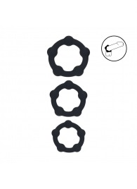 Набор из 3 эрекционных колец Beaded Silicone Cockring Set - Shots Media BV - в Химках купить с доставкой