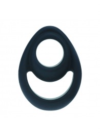 Черное эрекционное кольцо Double Ergo Silicone Cockring - Shots Media BV - в Химках купить с доставкой