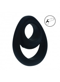 Черное эрекционное кольцо Double Ergo Silicone Cockring - Shots Media BV - в Химках купить с доставкой