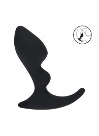 Черная анальная пробка для массажа простаты Double Ripple Silicone Prostate Massager - Shots Media BV - в Химках купить с доставкой