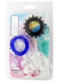 Набор из 3 эрекционных колец разного цвета и рельефа - Boys of Toys - в Химках купить с доставкой