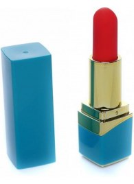 Голубой мини-вибратор в форме помады - Boys of Toys