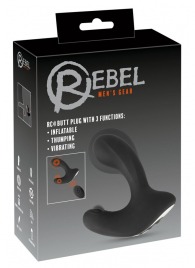 Черная анальная вибропробка с функцией расширения RC Butt Plug with 3 functions - Orion - в Химках купить с доставкой