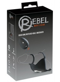 Черная вибронасадка для эрекции и стимуляции мошонки Cock ring with RC ball massager - Orion - в Химках купить с доставкой