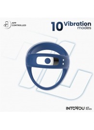 Синее интерактивное эрекционное виброкольцо Rank - Intoyou - в Химках купить с доставкой