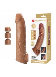 Карамельный фаллоудлинитель с подхватом мошонки Silas - 26 см. - Baile - в Химках купить с доставкой