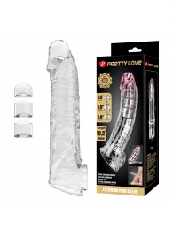 Прозрачный фаллоудлинитель с подхватом мошонки Silas - 26 см. - Baile - в Химках купить с доставкой