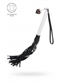 Плеть с белой рукоятью и чёрными хлыстами - 50 см. - Pecado - купить с доставкой в Химках