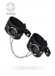Черные оковы из толстой кожи с люверсами - Pecado - купить с доставкой в Химках