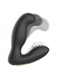 Черный вибромассажер простаты с ротацией и пультом ДУ - Ibiza - в Химках купить с доставкой