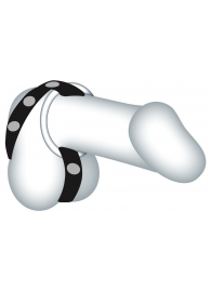 Подхват для мошонки с 3 съемными эрекционными кольцами Leder-Riemen - Orion - в Химках купить с доставкой