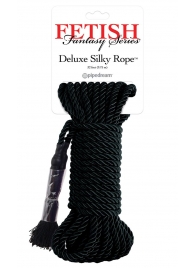 Черная веревка для фиксации Deluxe Silky Rope - 9,75 м. - Pipedream - купить с доставкой в Химках