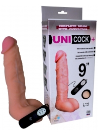 Фаллическая насадка Харнесс UNICOCK 9  с вибрацией - 24 см. - LOVETOY (А-Полимер) - купить с доставкой в Химках