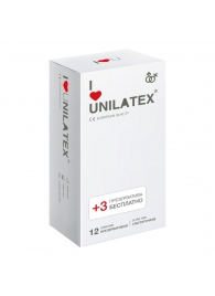 Ультратонкие презервативы Unilatex Ultra Thin - 12 шт. + 3 шт. в подарок - Unilatex - купить с доставкой в Химках