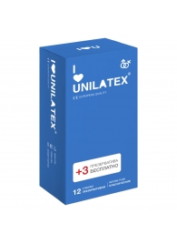 Классические презервативы Unilatex Natural Plain - 12 шт. + 3 шт. в подарок - Unilatex - купить с доставкой в Химках