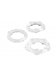 Набор из 3 прозрачных эрекционных колец с разным рельефом - A-toys - в Химках купить с доставкой