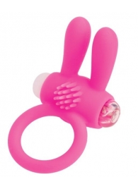 Розовое эрекционное виброкольцо A-toys с ушками - A-toys - в Химках купить с доставкой