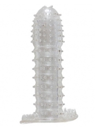 Гелевая прозрачная насадка c шипами - 12 см. - Toyfa Basic - в Химках купить с доставкой
