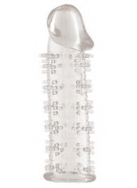 Гелевая прозрачная насадка с шипами - 12 см. - Toyfa Basic - в Химках купить с доставкой