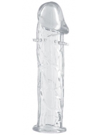 Гладкая прозрачная насадка с усиками под головкой - 12,5 см. - Toyfa Basic - в Химках купить с доставкой