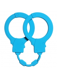 Голубые силиконовые наручники Stretchy Cuffs Turquoise - Lola Games - купить с доставкой в Химках