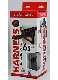 Насадка-фаллоимитатор на кожаных трусиках Harness Ultra Realistic 6,5  - 18,5 см. - LOVETOY (А-Полимер) - купить с доставкой в Химках
