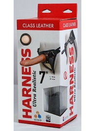 Насадка-фаллоимитатор на кожаных трусиках Harness Ultra Realistic 7  - 18 см. - LOVETOY (А-Полимер) - купить с доставкой в Химках