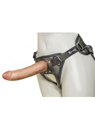 Насадка-фаллоимитатор на кожаных трусиках Harness Ultra Realistic 7  - 18 см. - LOVETOY (А-Полимер) - купить с доставкой в Химках
