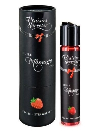 Массажное масло с ароматом клубники Huile de Massage Gourmande Fraise des Bois - 59 мл. - Plaisir Secret - купить с доставкой в Химках