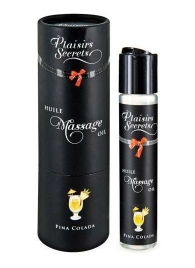 Массажное масло с ароматом пина колады Huile de Massage Gourmande Pina Colada - 59 мл. - Plaisir Secret - купить с доставкой в Химках