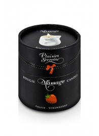 Массажная свеча с ароматом клубники Bougie de Massage Gourmande Fraise - 80 мл. - Plaisir Secret - купить с доставкой в Химках