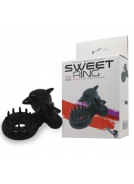 Чёрное эрекционное виброкольцо Sweet Ring с дельфинчиком - Baile - в Химках купить с доставкой
