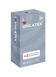 Презервативы с рёбрами Unilatex Ribbed - 12 шт. + 3 шт. в подарок - Unilatex - купить с доставкой в Химках